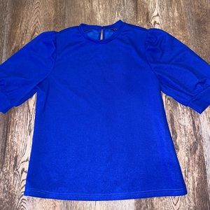SHEIN Blue blouse with puffy sleeve
